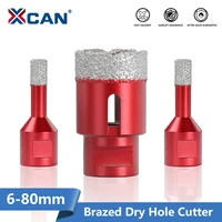 xcan hole cutter vacuum brazed dry hole cutter m14 thread core drill bit for angle grinder drilling 6 80mm diamond hole saw