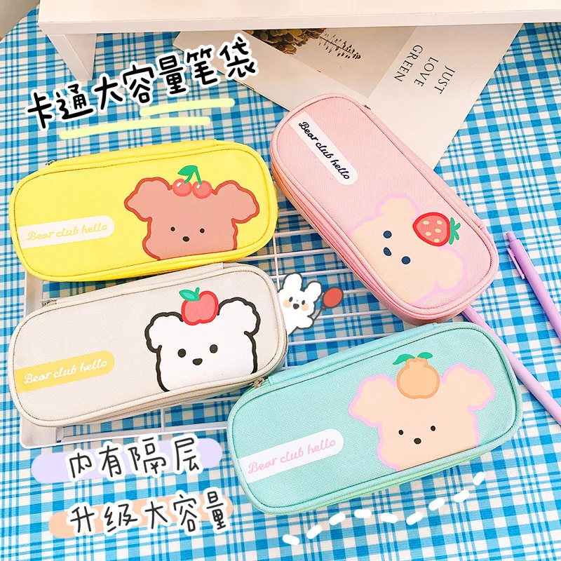 

Cartoon Cute Pencil Student Ins Tide Girl Large Capacity Case Female Net Red Korean Simple Stationery Box School Supplies Kawaii