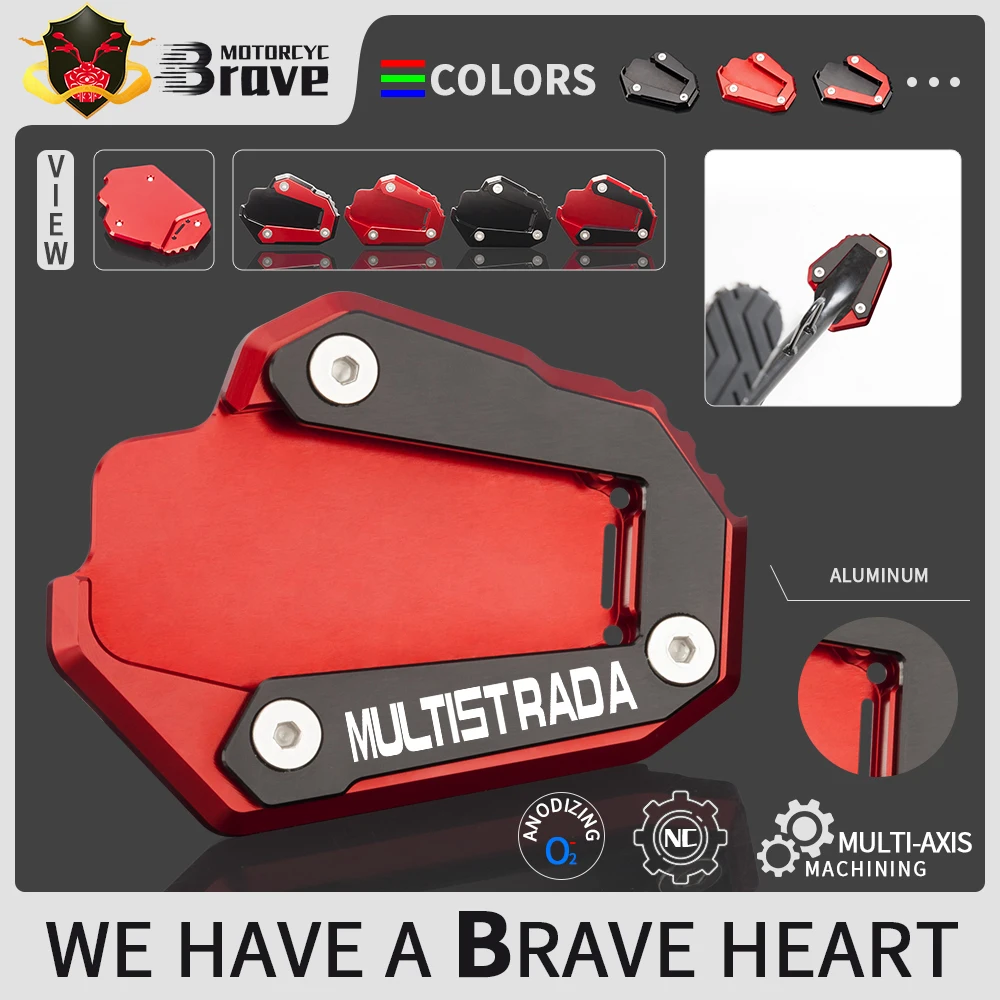 Красно черный Мотоцикл с ЧПУ боковая подставка увеличитель выдвижная для Ducati