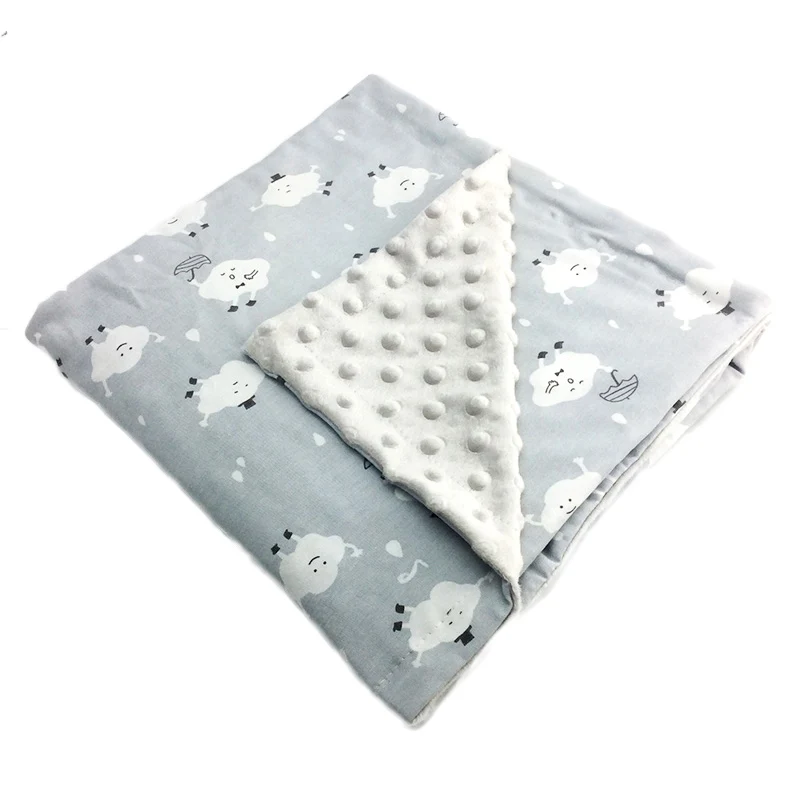 

Newborn Baby sleeping blanket White cloud cartoon printed baby blanket babys winter clothing Coral fleece baby Swaddling warm