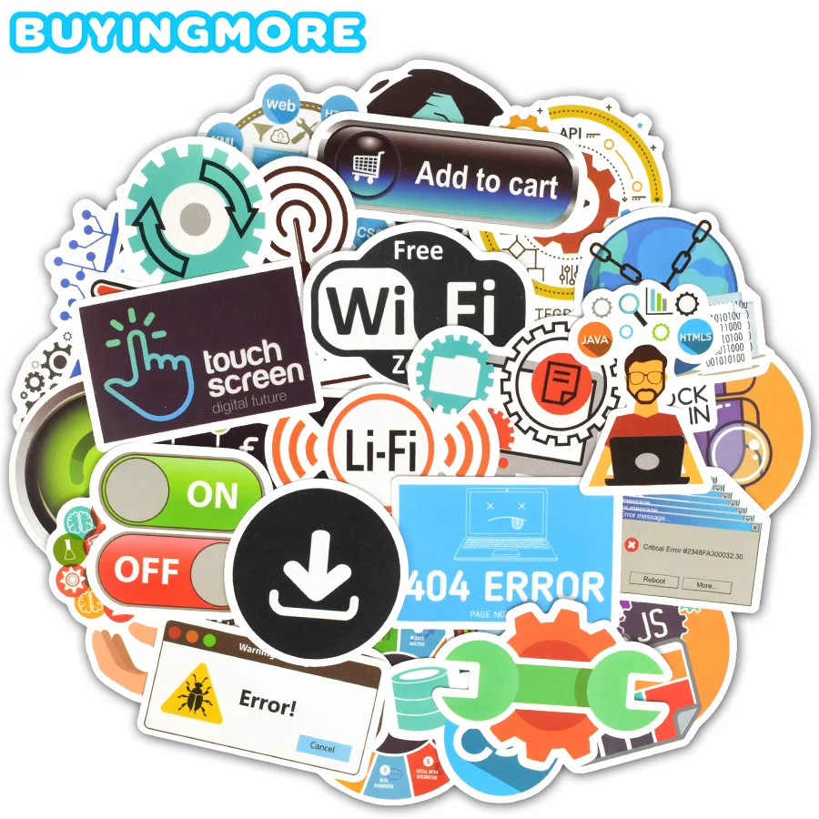 

50 PCS Programming Stickers for Laptop Funny Sticker Vinyl Waterproof Stickers for Skateboard Laptop Fridge Bike Suitcase