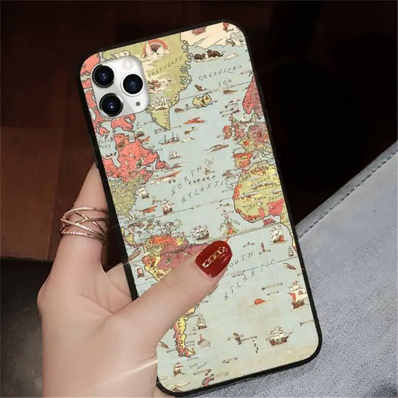 

World Map Travel pattern Phone Case for iPhone 11 12 pro XS MAX 8 7 6 6S Plus X 5S SE 2020 XR