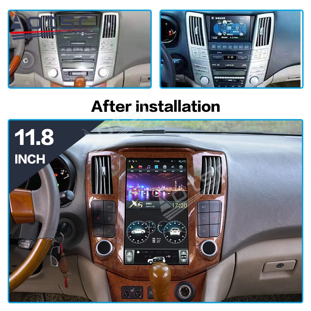 Автомобильный мультимедийный плеер Tesla Style Android 9 64G радио GPS навигация для Lexus RX300