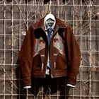 ФЛУОРЕСЦЕНТНОЕ описание! Высококачественное пальто из натуральной коровьей замши, верхняя одежда из воловьей кожи, стильная куртка Navajo