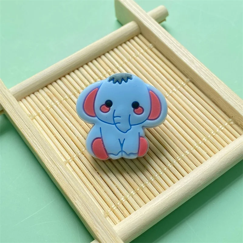 10pcs Silicone Teether Beads BPA Free Mini Elephant Animal DIY Baby Teething Pacifier Chain Toys Gift goods |