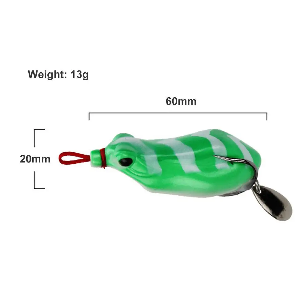 

1pc Hot Sale Fishing Lures Classic Delicate 6cm 13g Silicone Soft Frog Fishing Lure Waterproof Double Hook with Sequins
