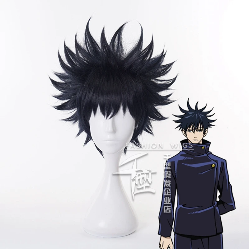 

Anime Jujutsu Kaisen Fushiguro Megumi Short Black Cosplay Wig Synthetic Hair Hallween Christmas Party Wigs for Men Boys