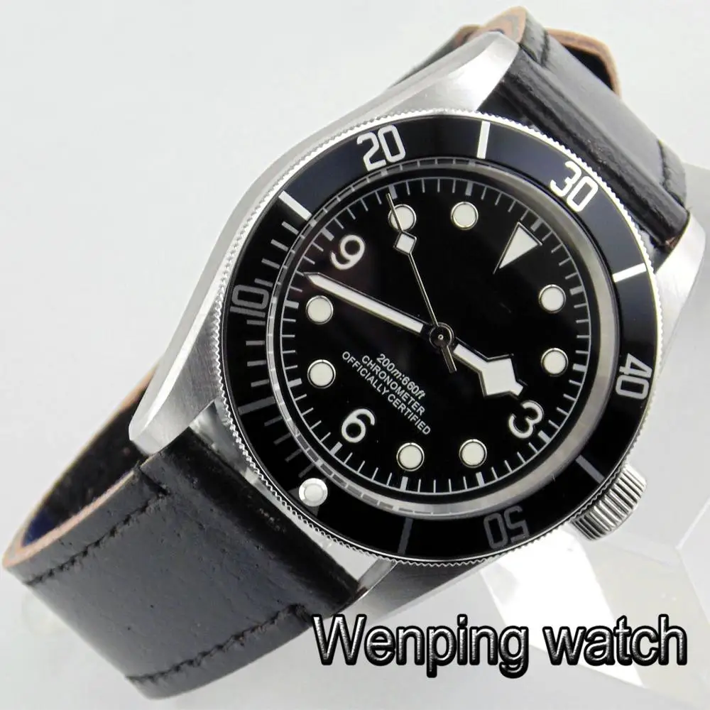 Мужские роскошные механические Автоматические водонепроницаемые часы с черной