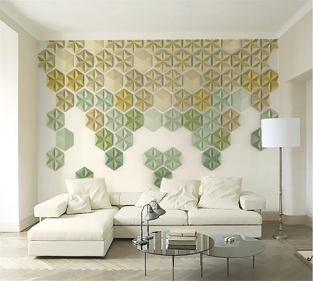 Настенные 3d обои на заказ трехмерная шестиугольная Скандинавская Современная