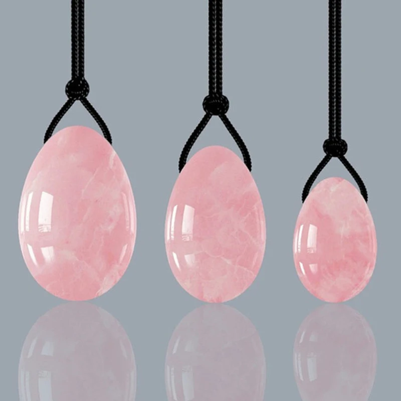 

Drilled Jade Eggs Natural Rose Quartz Yoni Egg for Kegel Exercise Crystal Sphere Vaginal Ben Wa Ball Jade Massage Stone