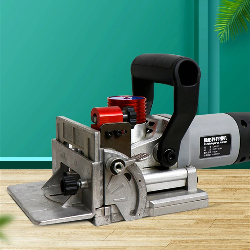 

LMN-01 Portable Oblique Hole 3-slot Slotting Machine Furniture Connector Wood Biscuit Joiner Woodworking Tenoning Machine 220V