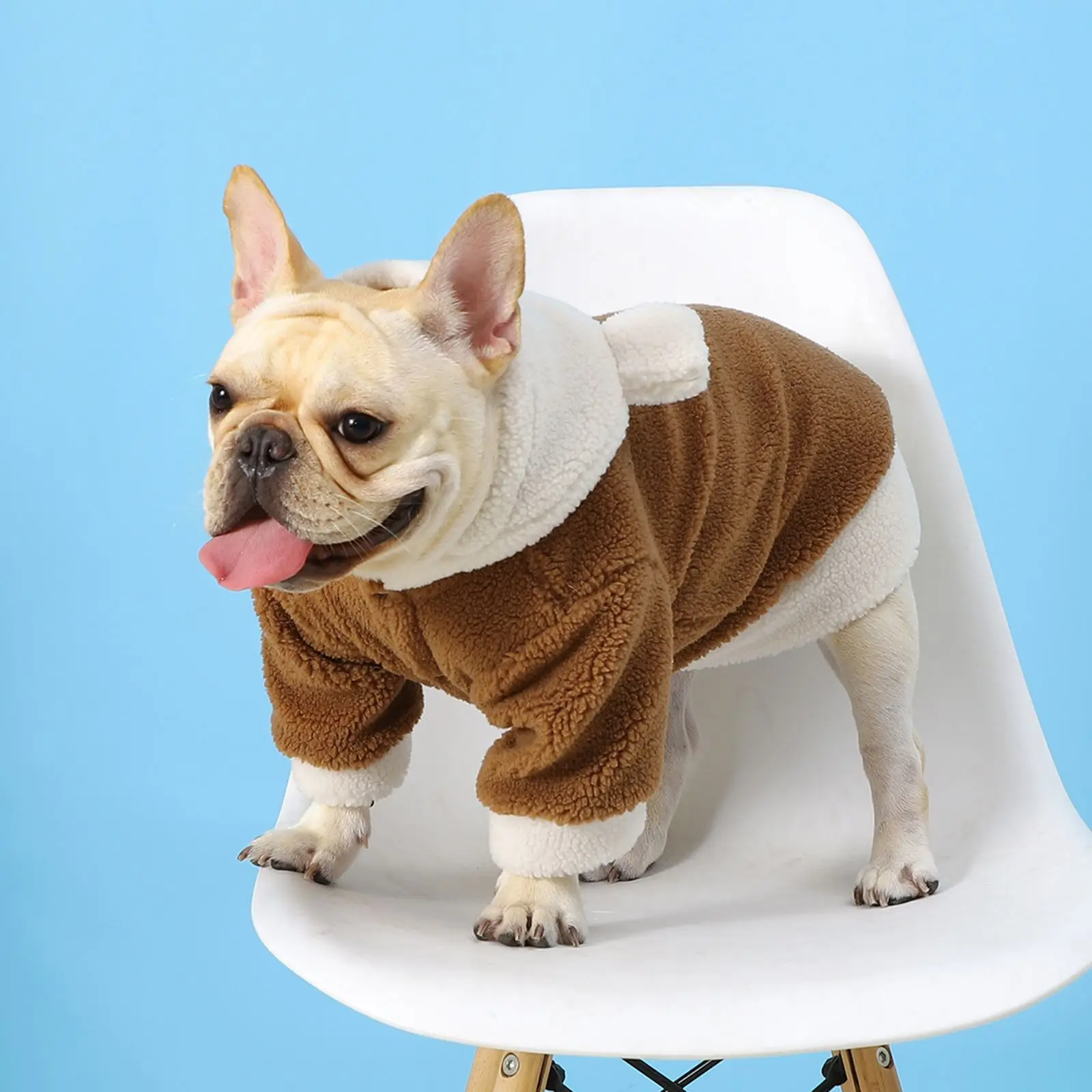 

Lamb Cashmere Snap Button Hooded Dog Coat Winter Dog Clothes Warm Pet Apparel For Small And Medium Dogs