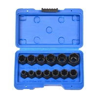 38 impact damaged bolt nut screw remover extractor socket tool kit removal set bolt nut screw removal socket wrench