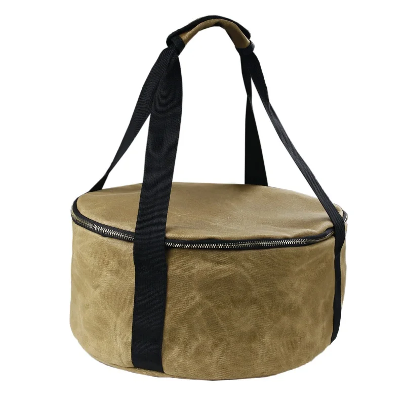 

12 Inch Thick Canvas Camping Pan Storage Bag Portable Cookware Frying Pot Picnic Multifunctional Cooking Hiking Multipurpose