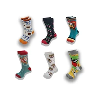 mens advanced comfortable warm novel and happy skateboarding crew socks in autumn and winter