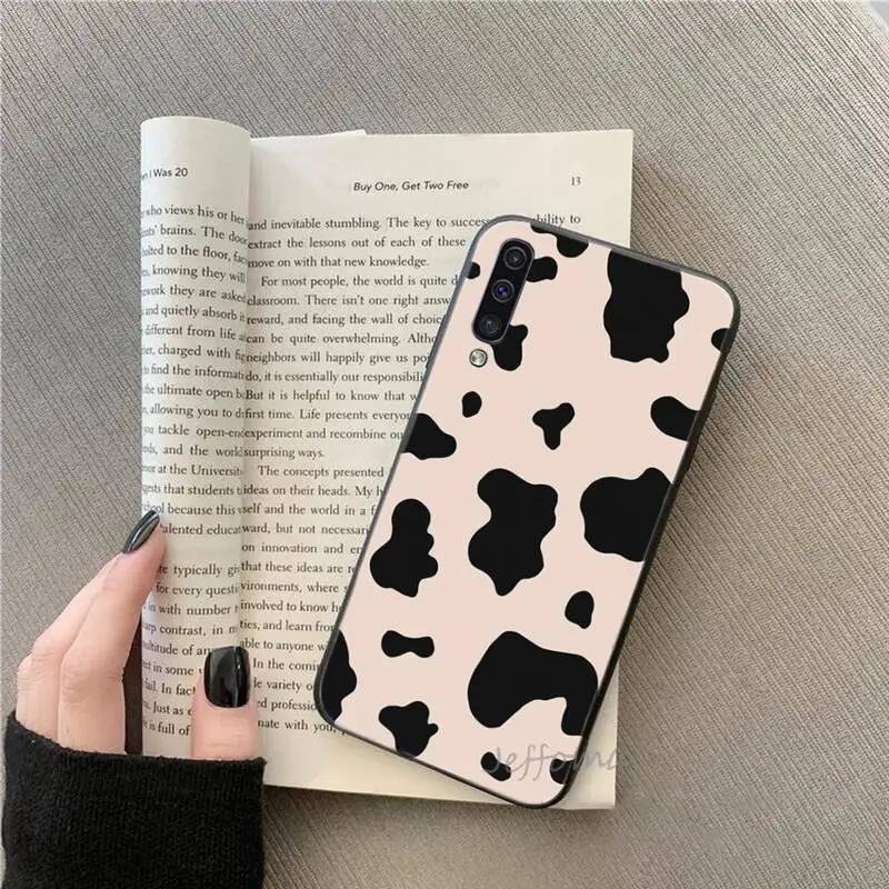 

pink cow pattern Phone Case For Samsung galaxy S note 7 8 9 10 20 fe edge A 6 10 20 30 50 51 70 lite plus Soft Silicone