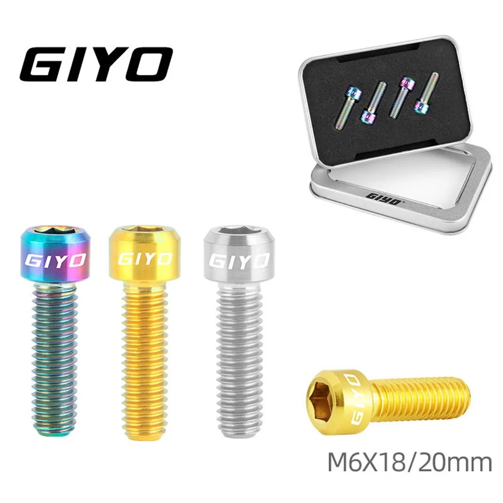 

GIYO MTB Titanium Alloy Crank Lock Screw Disc Brake Clamp Fixing Screw M6x20/18 Mountain Road Bike Crank Fixing Fixed Stem
