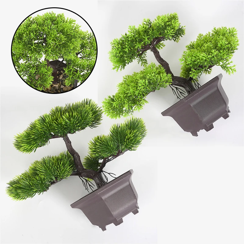 Искусственный Горшок растения бонсай-сосна маленькое искусственное дерево