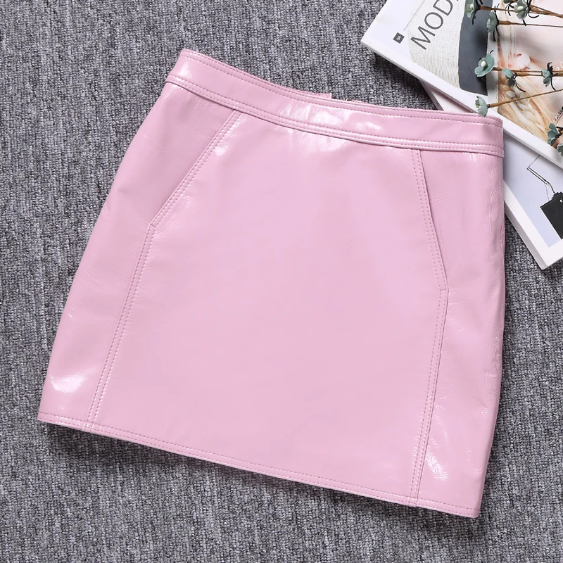 Юбка женская из натуральной кожи модная повседневная пикантная брендовая одежда