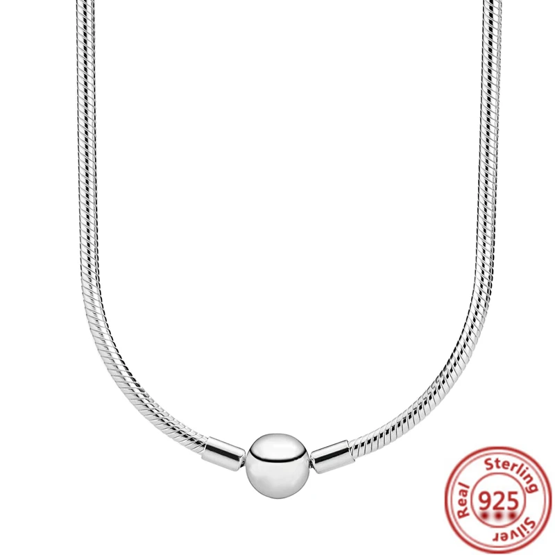 

Authentic 925 Sterling Silver Necklace Rose Gold & Gold Color & Silver Shine Anchor Basic Necklace Women Party DIY Jewelry Gifts