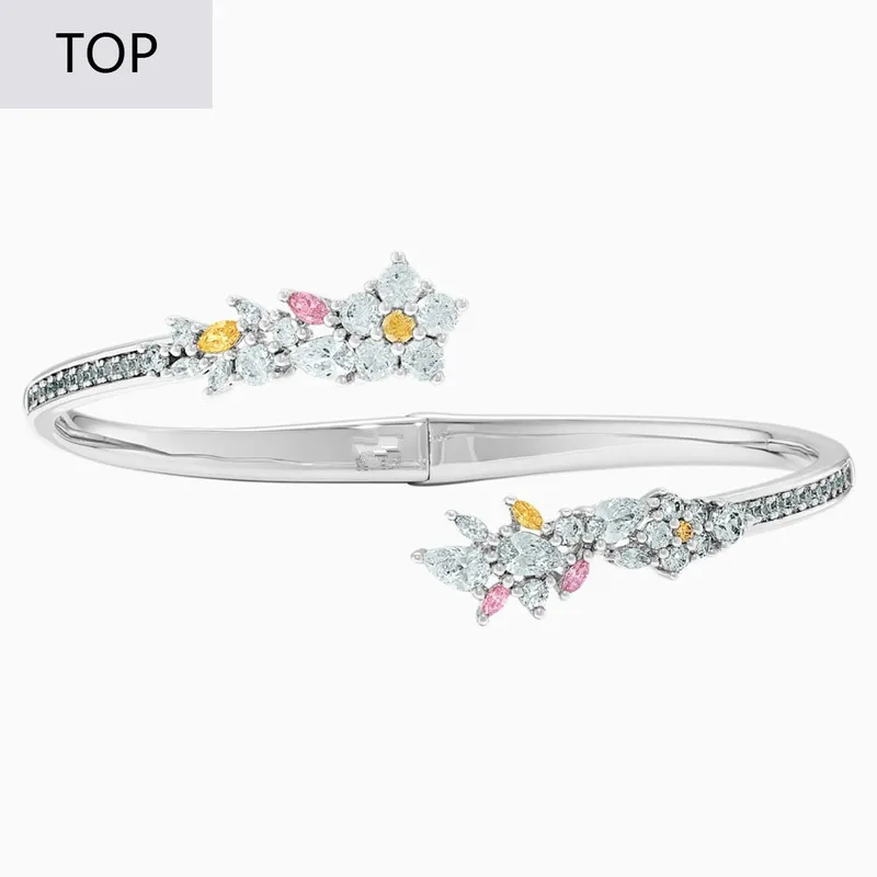 

1:1 Vintage Flower Open Adjustable Color Fresh Small Flower Bangle Female