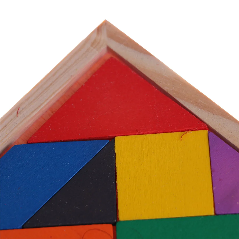 

Colorful Square IQ Tetris Game Funny Wooden Tangram Intelligent Education Toys Jigsaw Puzzle For Children Brain Teaser amusing