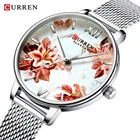 Часы CURREN женские наручные со стальным сетчатым браслетом, брендовые Роскошные модные повседневные Простые, подарок для девушек