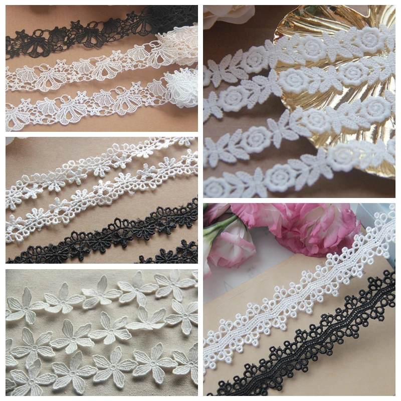 

Decorative Lace Trim for Sofa Pillows Cover Sew-on Embroidery Hollow Lace Narrow Lace Trimming Wholesale Lace Tape 10 Yards