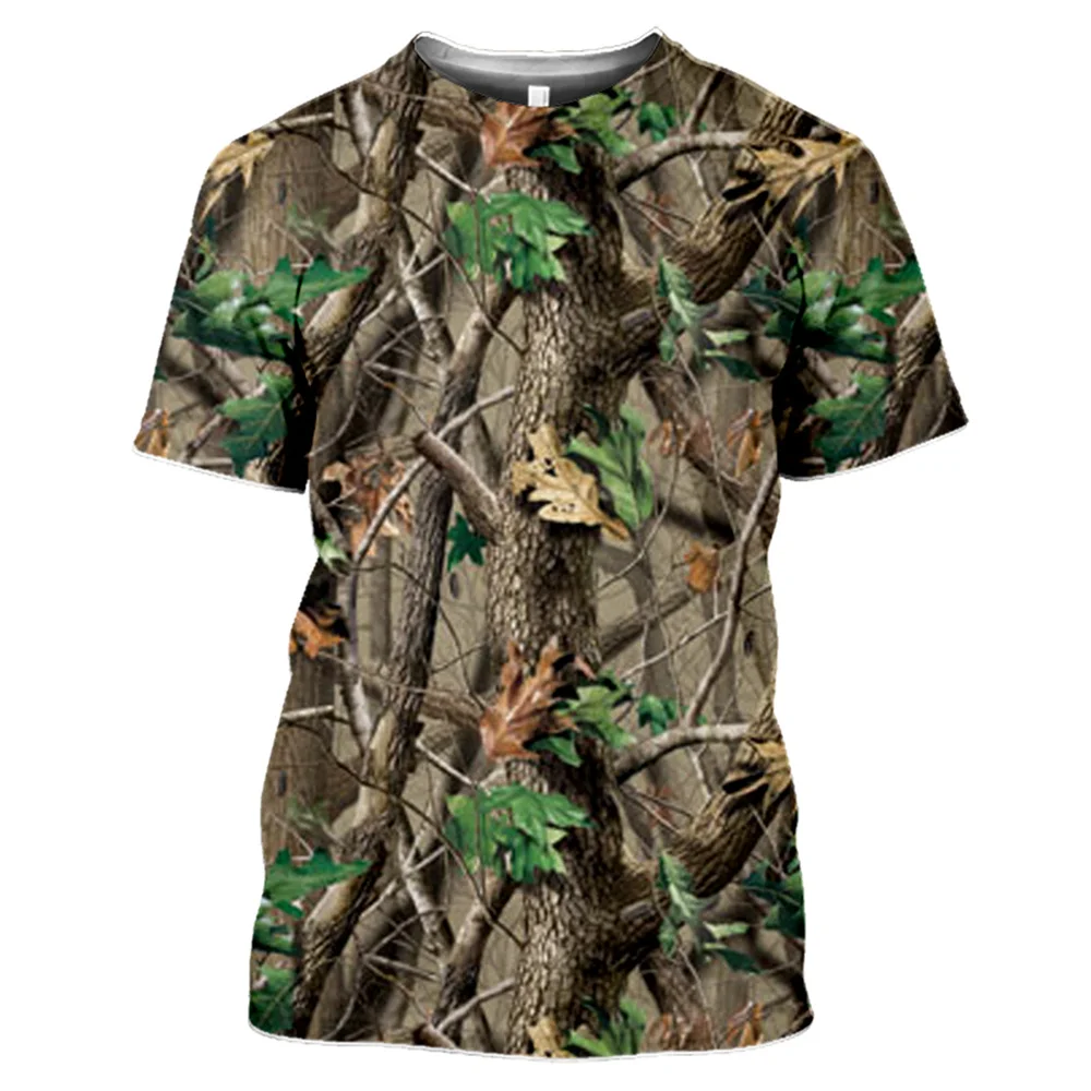 

Outdoor Hunting Camouflage Men's T-Shirt 3d Printing Summer Cool Military Tops Sport Camo Camp Gym Shirts Men's Shirts Clothes