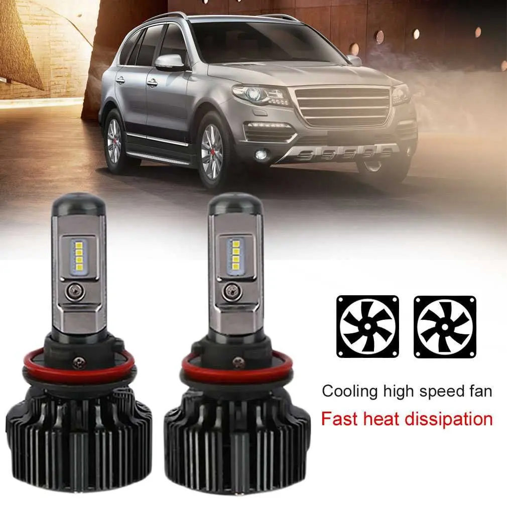 

2pcs Super Bright High Power H8/H9/H11 Led Conversion Kit 60W 6000K 12000LM AutoLED Headlights