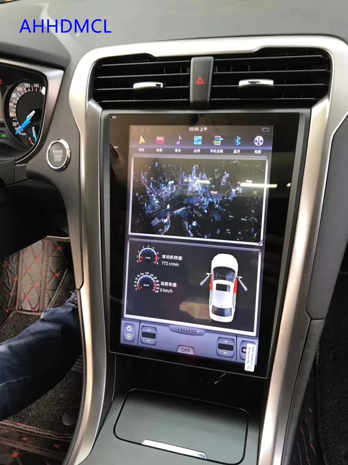 Мультимедийный плеер в стиле Тесла автомобильный стерео проигрыватель на Android с