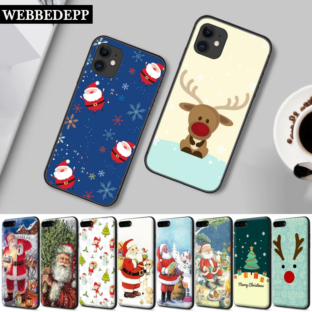 Силиконовый мягкий чехол 60 Вт с рождественским рисунком Санта Клауса оленя для