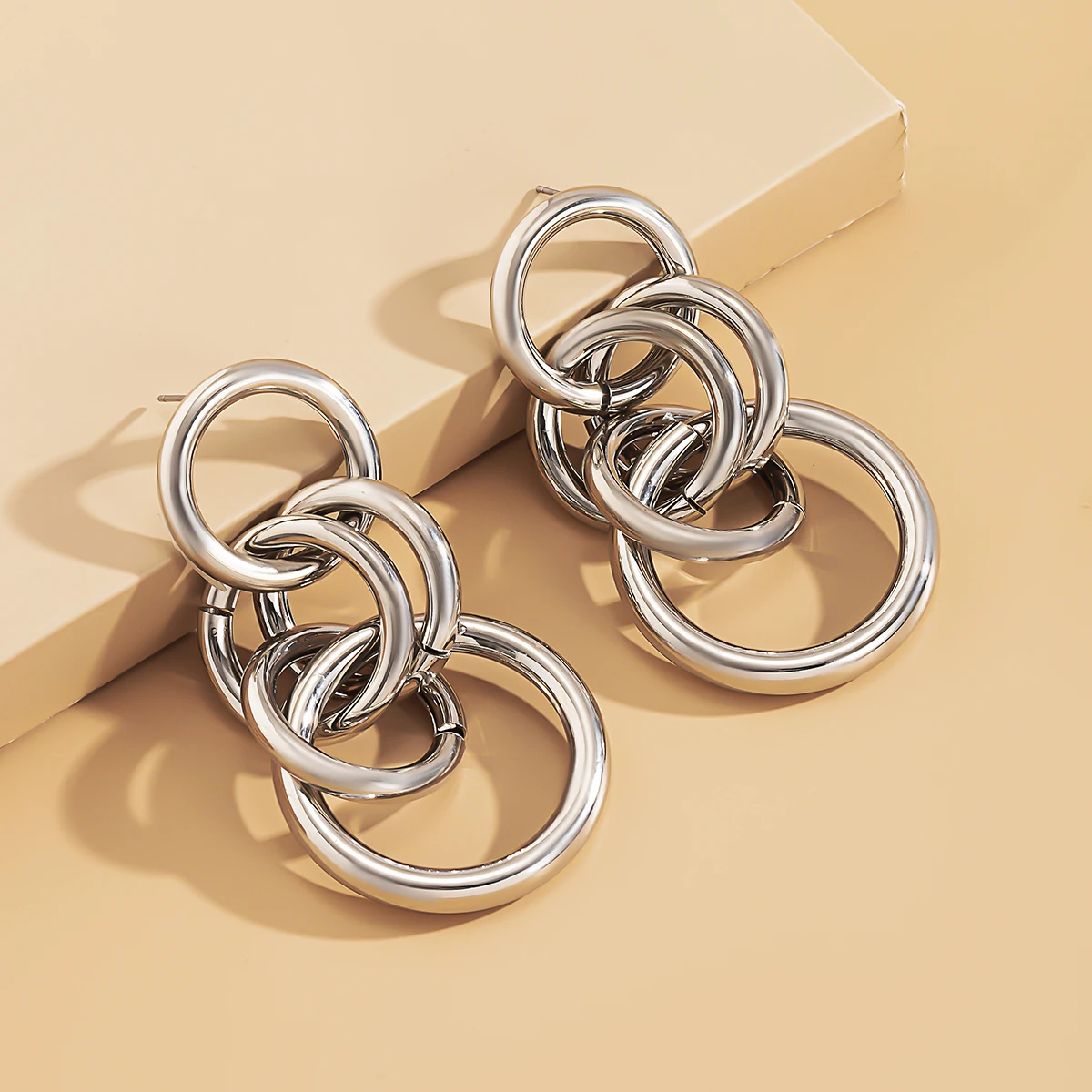 

SHIXIN Punk Cross Circle Big Earrings for Women Hip Hop Long Chain Drop Earrings Fashion Handing Earrings 2021 Statement Jewelry