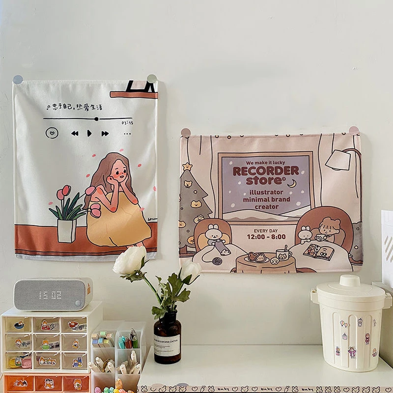 

Подвесной тканевый фон для украшения комнаты девочки, спальни, стены ткань покрывала, гобелен с аниме