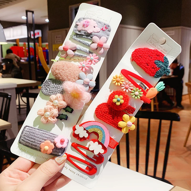 Милые заколки для девочек мультяшные животные фрукты 5 см детские волос