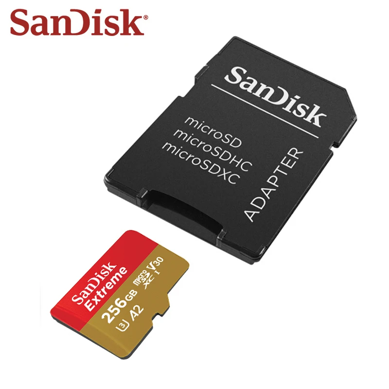 Карта памяти Micro SD SanDisk Extreme A2 256 ГБ 128 64 до 160 МБ карта MicroSDXC V30 U3 TF для спортивной