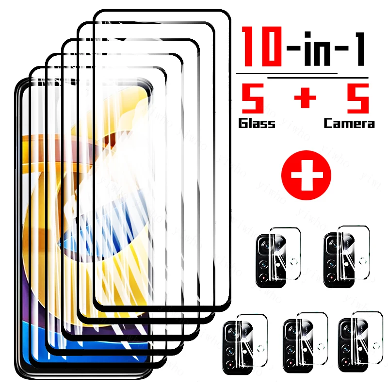 

For Poco M4 Pro 5G X4 NFC Glass on For Xiaomi Poco X3 Pro F3 Tempered Glass Screen Protectors Pocophone Pocco M3 M4Pro Lens Glas