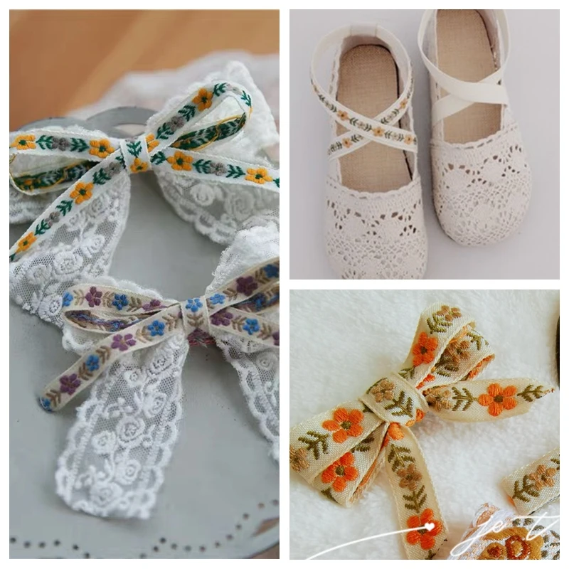 18 метров с вышивкой С мелким цветочным принтом этническое кружевное Накладка