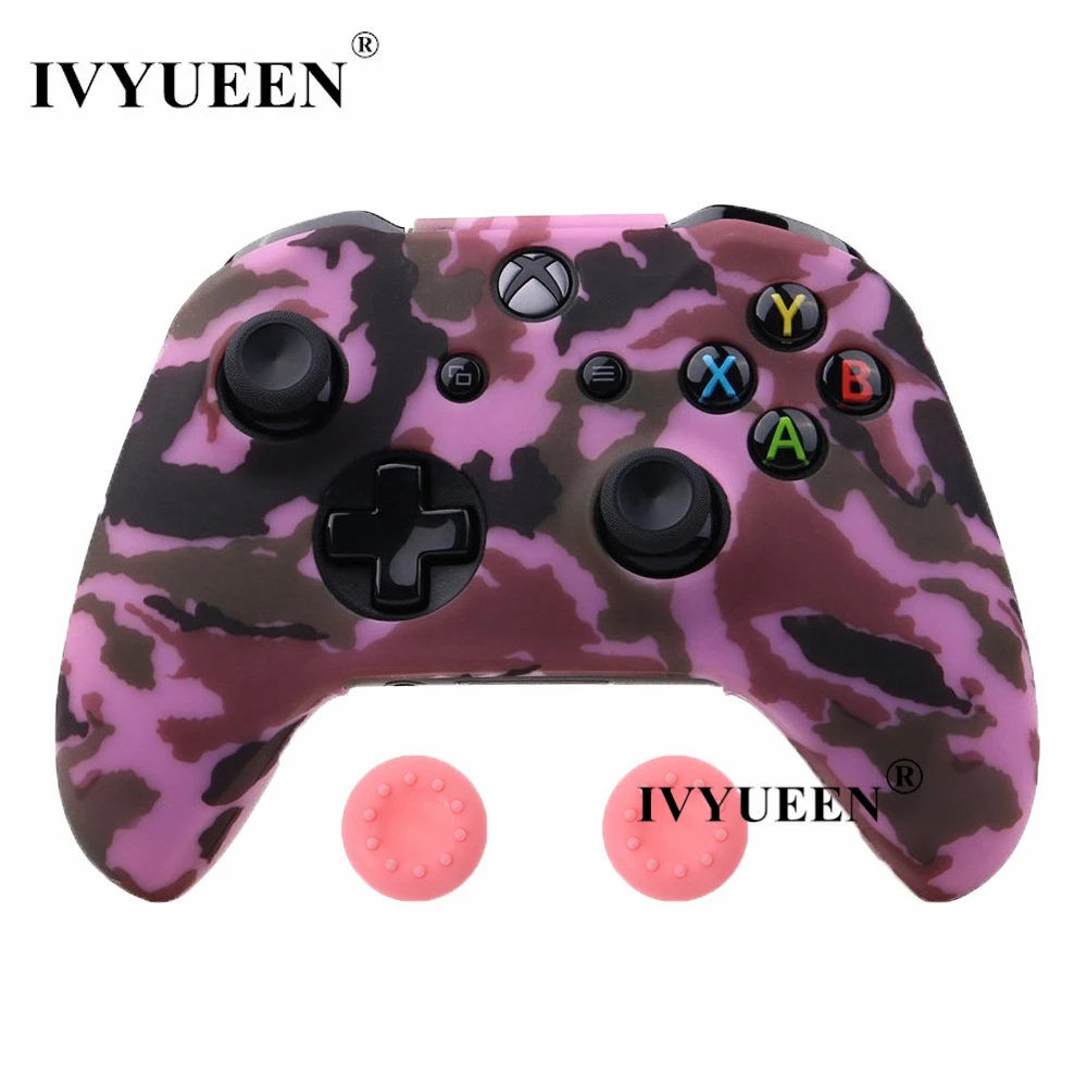 Pink Camo IVYUEEN, 29 цветов, для microsoft XBox 1, One X S, силиконовый защитный чехол, переводная печать, крышка, захват - Цвет: Pink Camo