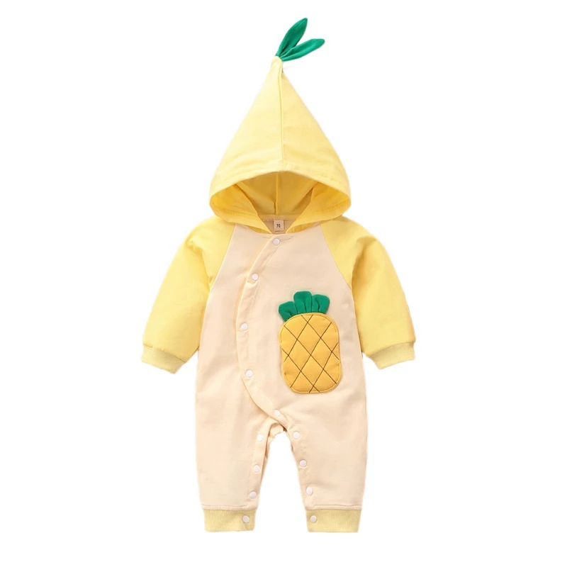 

Autumn Baby Boy Girl Fruit Pattern Hoodie Romper Bodysuit Newborn Casual Long Sleeve Outerwear Infant Clothing
