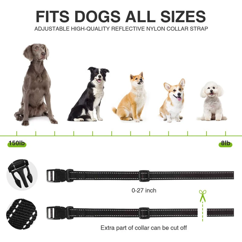 

Pet Dog Rechargeable Dog Bark Collar Shock Barking Collar Vibration Beep Dogs Breeds Training Adjustable Anti Bark Collar