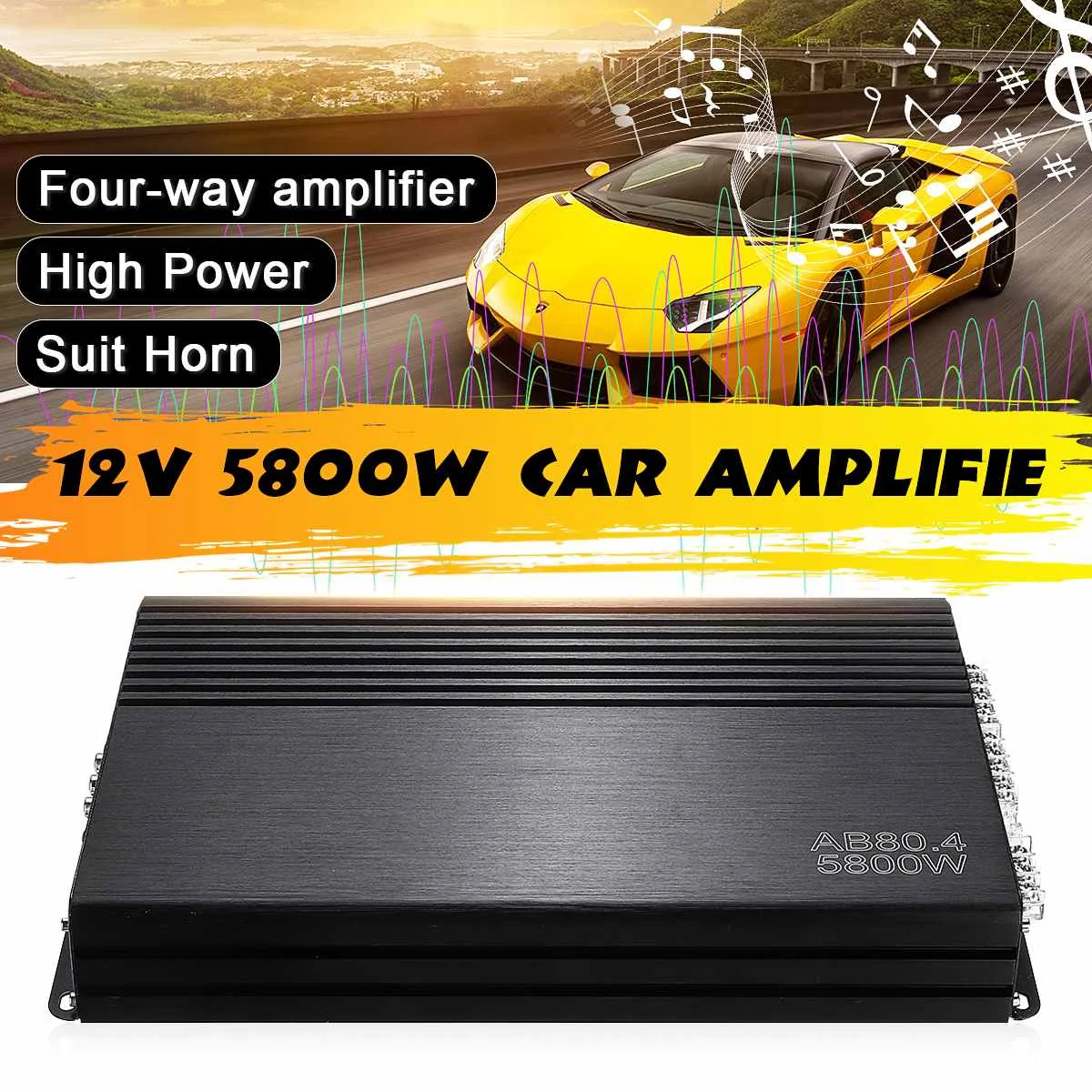 5800 Вт 12 В amplificador автомобильный усилитель 4 канала HiFi стерео аудио разъем Усилитель-сабвуфер бас мини усилители динамик