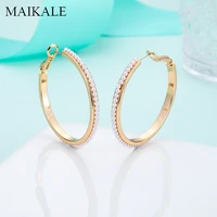 maikale western style simple gold circle earrings whole pearl two size hoop earrings for women jewelry accessories brincos
