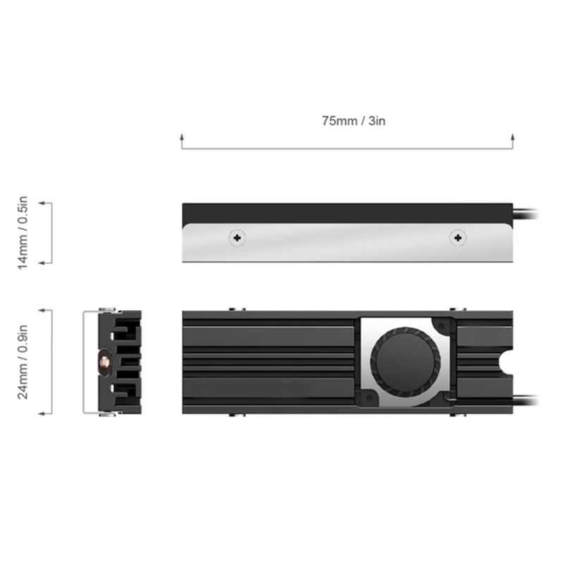 

H7JA M2 SSD Heatsink Cooler Double-sided Radiator Cooling Fan NVME M.2 2280 Hard Drive Disk Heat Dissipation Cooling Pads
