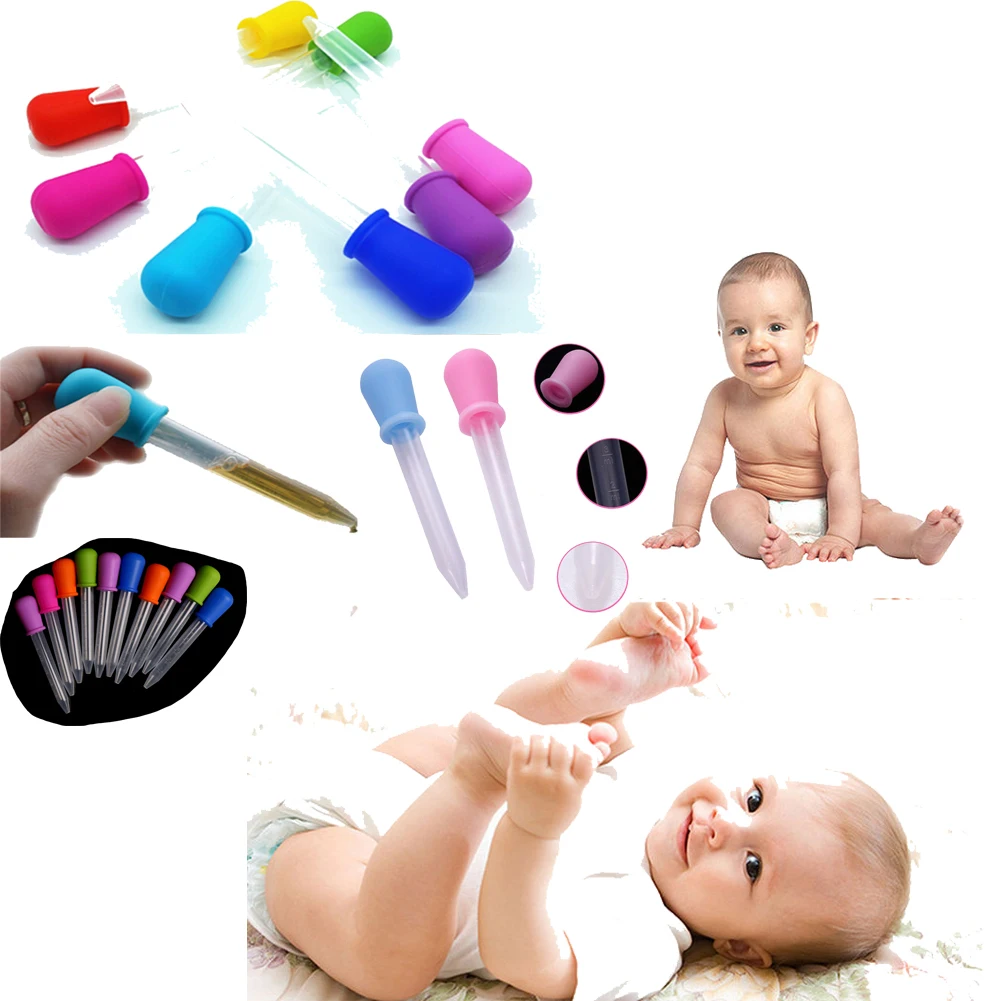 2018 New 5ML Clear Silicone Plastic Baby Medicine Dropper Spoon Pipette Liquid Food Burette 12cm*2cm |