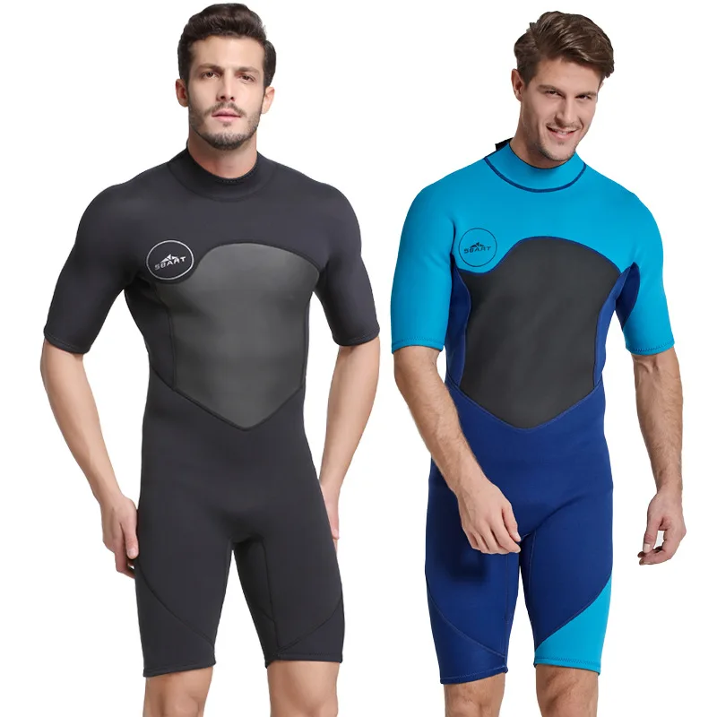 

SBART 2MM Neoprene Wetsuit Men Keep Warm Swimming Scuba Diving Bathing Suit Short Sleeve Triathlon Wetsuit for Surf Snorkeling