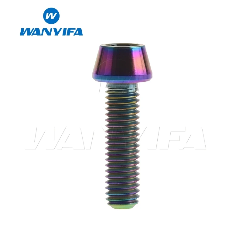Wanyifa Винт С Титановым болтом M5x9 15, 16, 18, 20, 25 30 35, 40 45 50 55 60 мм шестигранный ключ заостренная форма кисти для Велосипедный вынос руля - Цвет: M5x18 Rainbow