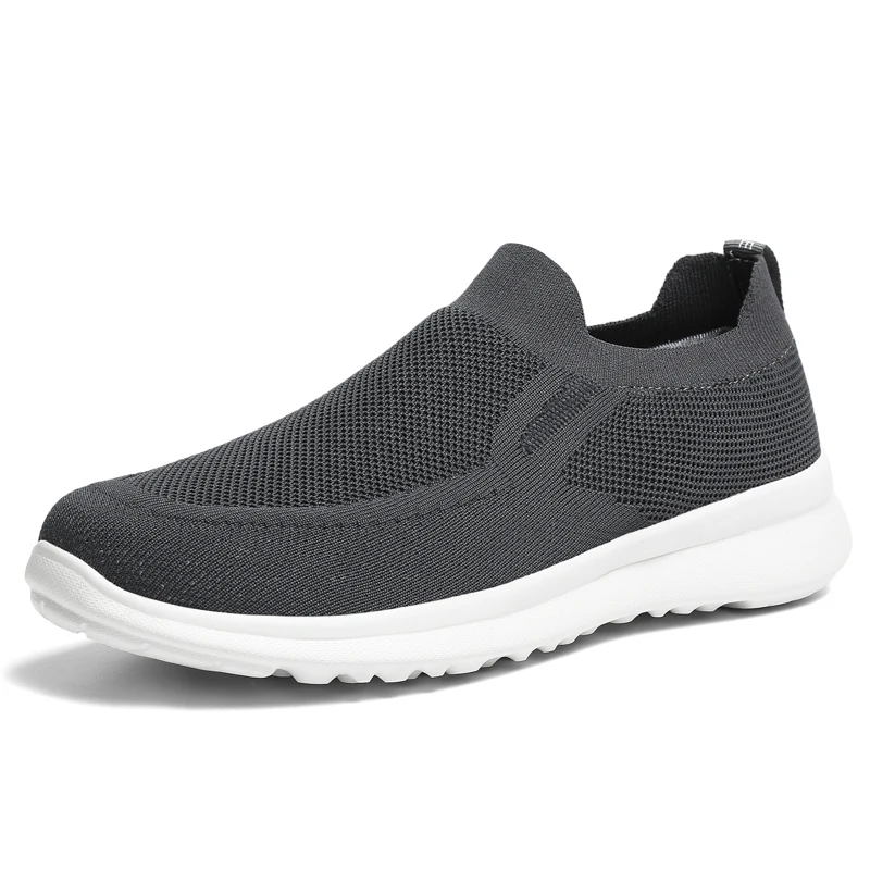 

Mesh Men Shoes Lightweight Sneakers Men Fashion Casual Walking Shoes Breathable Slip on Mens Loafers Black Size 45 Footwear