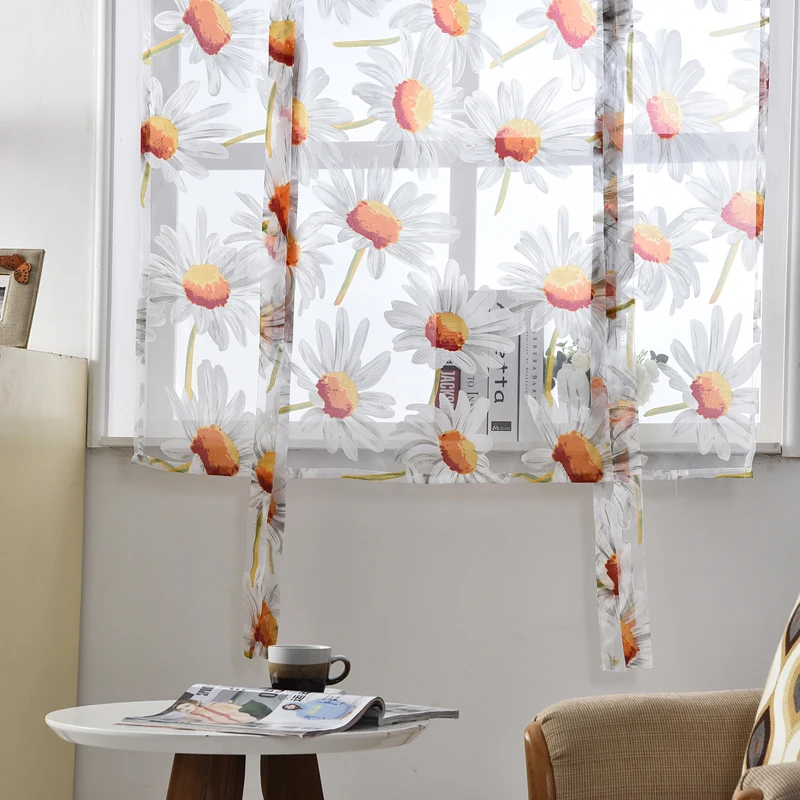NAPEARL Цветочная римская фотопанель тюль короткое окно Современная вуаль