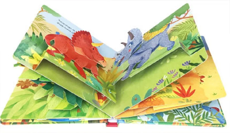 От 3 до 6 лет Usborne всплывающие динозавры английский образовательный 3d альбом с